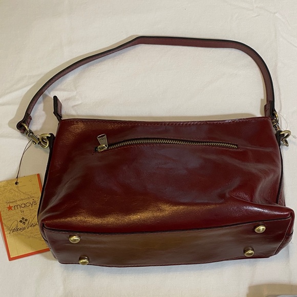 Patricia Nash Rich Burgundy Leather Betta shoulder bag with crossbody strap - Picture 4 of 6
